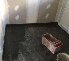 Carrelage, plinthe cellier