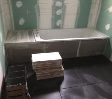 Pose de la baignoire