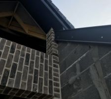Joint fais au mastic transparent et peind sur les briques