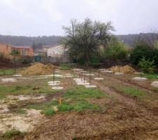 Puits de fondation terminés