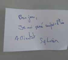 Trop choupi message du commercial dans la boîte aux lettres qui revenait nous faire un coucou :)