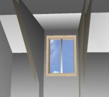 Une lucarne vue de l'intérieur dans ma conception 3D