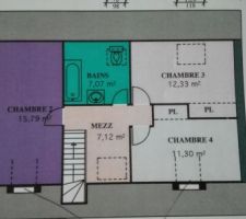 Plan de maison à étage blm.