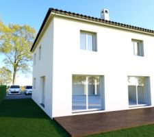 Plan 3D de l'arrière et côté de notre maison - Côté Sud ouest- Jardin de la maison
