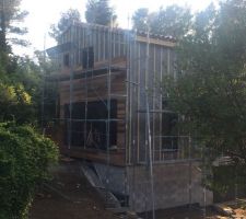 Installation du bardage Facades Nord Est