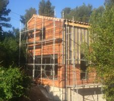Installation du bardage Facades Nord Est