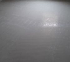Chape coulée, en cours de séchage - Chambre
