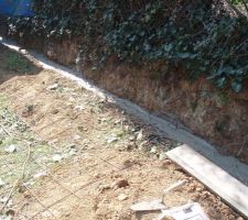 Debut de fondation de la terrase