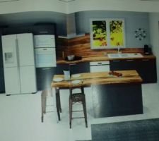 Cuisine Schmidt notre choix final
El&eacute;ment sur une longueur avec un il&ocirc;t central compos&eacute; &eacute;galement de placard de rangement