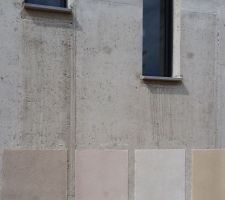 Surprise ce matin au chantier : Les échantillons venaient tout juste d'être appliqués!