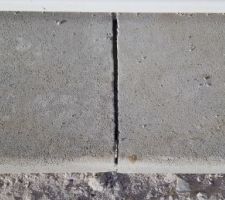 Appui de fenêtre non jointé