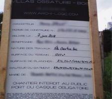 Panneau sur le terrain
