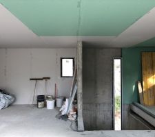 Installation des plafonds en placo