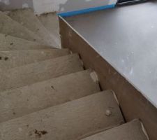 Habillage de l'escalier en plâtre