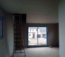 Placo installé vue salon