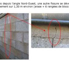 Photos d'expertise - absence chaînage et fissures
