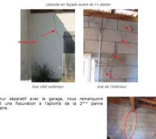 Fissure atelier (absence de chaînage + pignon du reste de l'extension repose sur l'atelier + malfaçons fondations?)