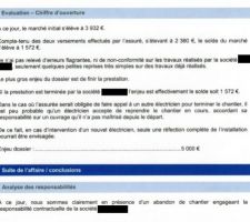 Electricien : abandon de chantier - rapport d'expertise