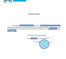 Attestation Mairie : absence Déclaration fin d'achèvement de travaux