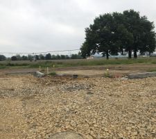 Viabilisation en cours et marquage du lotissement