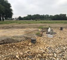 Viabilisation en cours et marquage du lotissement