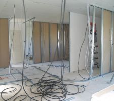 Placo passage des gaines électrique