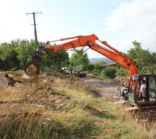 Tri des rochers pour faire l'enrochement