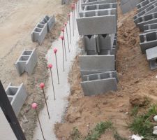 Mur de soutenement en cours