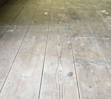 Photo du parquet ancien dans la futur cuisine