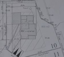 Position de la maison sur le terrain