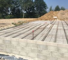 Pose des hourdis et ferraillage avant coulage de la dalle