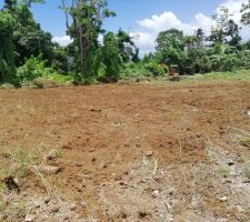 Nettoyage de la plateforme avant l'implantation de la maison