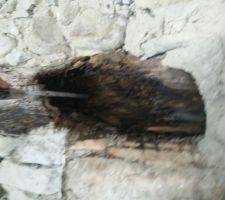 Linteau bois us&eacute; dans la cuisine