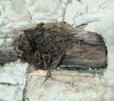 Linteau bois us&eacute; dans la cuisine