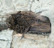 Linteau bois us&eacute; dans la cuisine