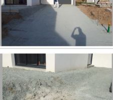 Dégâts fait par lors du coulage des chapes liquides sur le chemin que l?on vient juste de faire faire! ?