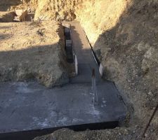 Fondation, semelles b&eacute;ton en cours de r&eacute;alisation