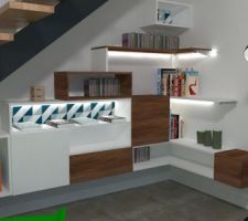 Concept de bibliothèque vue 3D