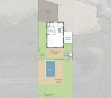 Plan de la maison positionnée sur la parcelle
