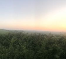 Vue de notre terrain sur les montagnes Basque