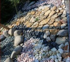 Paillage minéral, un sentier chemine.