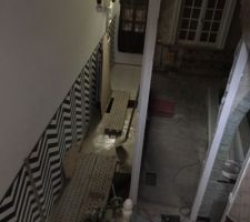 Ouverture du couloir pour retrouver le tuyau de tout à l'égout