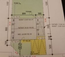 Plans rectifiés. 
-1 cm coté maison et + 1 cm sur le garage