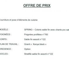 Offre de prix 1