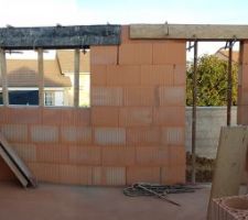 Vue du mur Est du garage (porte de service et fenêtre) depuis l'intérieur.