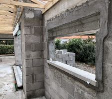 Pose des seuils des ouvertures