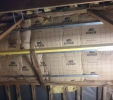 Avant de continuer le sol, nous isolons la toiture.