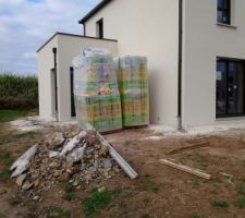 Livraison de la laine de verre