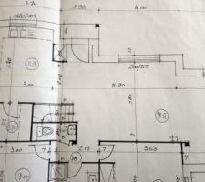 Plan cuisine et salle et salon