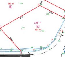 Plan de masse du terrain (lot 1)